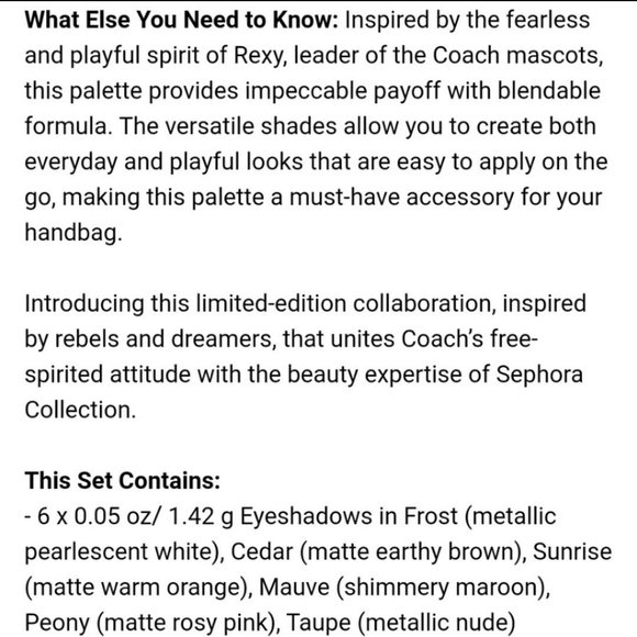 Coach x Sephora rexy eyeshadow palette - Picture 6 of 10